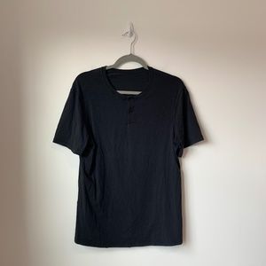 Mens Lululemon 5 Year Basic Henley Shirt - Black
